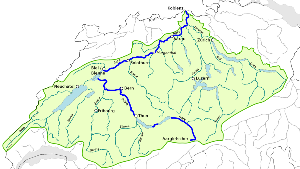 Aare.svg Quelle: https://de.wikipedia.org/wiki/Aare#/media/Datei:Aare.svg